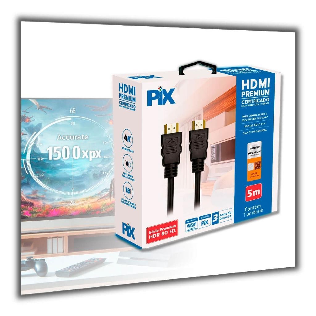 Cabo Hdmi C/ Certificação Ultra High Speed Premium 5 Metros