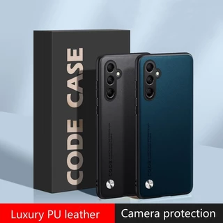 Capa Para Telefone De Couro PU Liso Samsung Galaxy M35 M15 M55 5G M14 M34 M54 M23 M33 M53 Proteção Câmera De Silicone Fosco Pára-Choque À Prova De