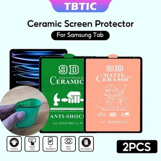 TBTIC 2Pcs Protetor De Tela Para Samsung Tab A8 T295 A7 S6 Lite S7 Plus Fe T500 T225 P615 P610 Vidro Cerâmico Mate Jogos Temperado Cheio