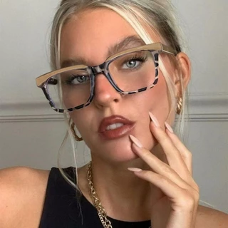1 Peça Homens Homens Mulheres Mesma Armação Quadrada Estilo Contraste Cor Moda Moda Moda Tudo-em-Quadrado Óculos de Luz Anti-Azul Armação de Leitura Diária