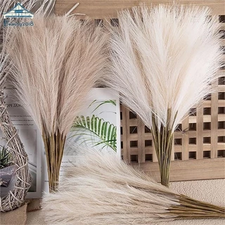 10PCS 55CM Artificial Fofo Pampas Grama Bouquet Boho Decor Flor Falsas Planta Reed Simulado Festa De Casamento Decoração De Casa