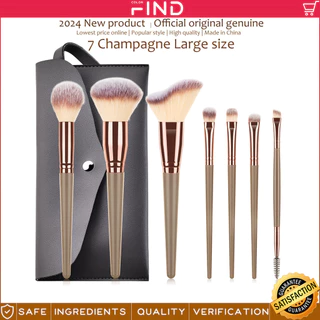 7 Pcs Brown Conjunto de Escova de Maquiagem Grande Set+Makeup Saco de Escova Incluindo Escova Blush Escova Multi-Função Escova em Pó Solto Escova para Sombra Escova para Sobrancelhas Escova para Contorno de Sobrancelhas Etc. Fábrica de Escovas de Limpeza