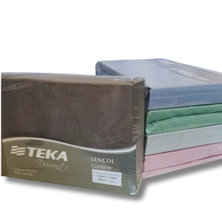 Lençol 100% algodão Teka Casal , Solteiro , Queen 150 fios c/ Elastico Otima Qualidade Promoção