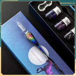 Presente Feito À Mão Para Estudantes Conjunto De Caneta Dip Pen Set Papelaria Luxo Linda Decorativa Gift Elegante Edição Limitada Conjuntos De Vidro
