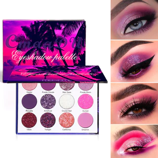 CmaaDu 12 Color Shiny Matte Eye Shadow , Lasting Impermeável , Resistente Ao Suor , Brilhante E Saudável Sem Manchas