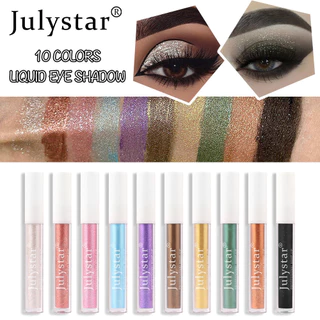 Julystar Cross Border Beleza Maquiagem Pérola Brilhante Sombra De Líquido Para O Comércio Exterior Européia E Americana Micro Flash Natural Monocromática Duradoura Olhos