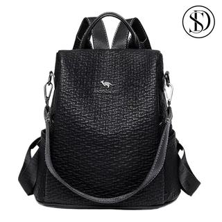 Bolsa Feminina Antifurto de Alta Qualidade em Couro PU Espaçosa com Alça de Ombro Preto