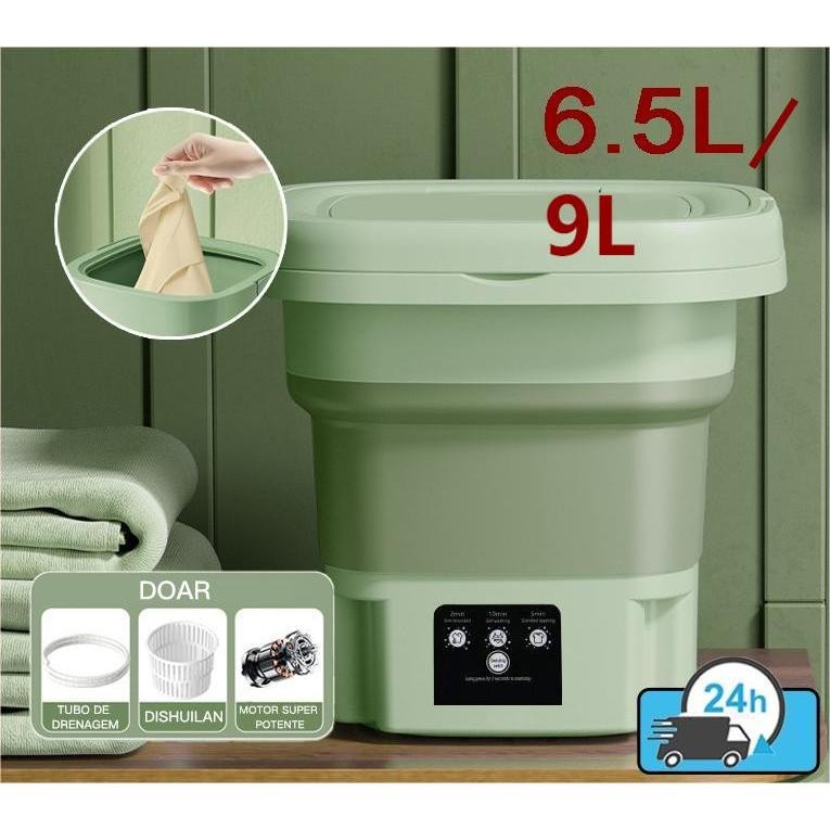 Máquina de Lavar Roupa Portátil de 9L Tanquinho Máquina de Lavar Roupas Íntimas Bivolt