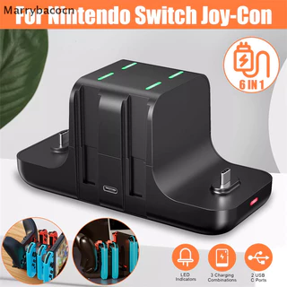 [MAR] Para Interruptor Nintend Switch Joycon Carregador 4 Portas Estação De Carregamento De Dock Controlador De Holder NS OLED Acessórios COD