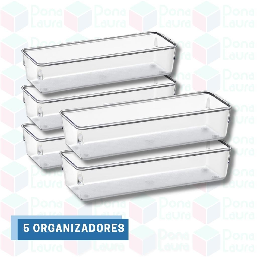 Kit 5 Organizadores Gavetas Acrílico Porta Acessório Pinceis