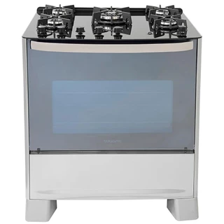 Fogão Suggar Master Grill 5 Queimadores Mesa Vidro Prata Inox FGVMTG511PRIX/FGVMTG512PRIX