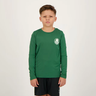Camisa Palmeiras Brave Manga Longa UV 50 Juvenil Verde