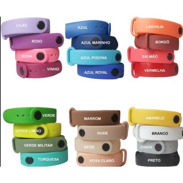 Kit 2 Pulseira Silicone Preta+branco Mi band 3-4 cororidas