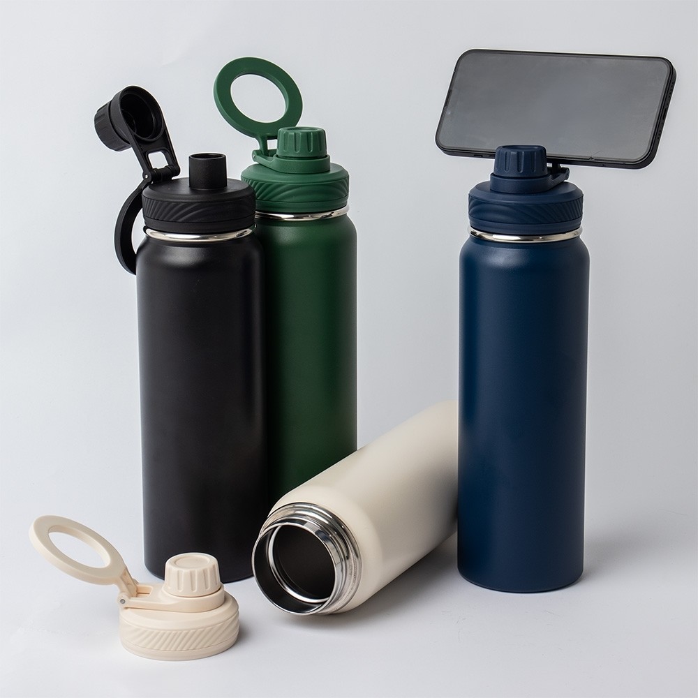 Garrafa Termica 850ML 16 horas com Imã Suporte de Celular Dia a Dia Academia Treinos