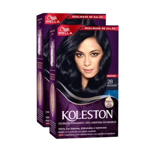 KIT DUO Koleston Colr Preto Azulado 28 55g