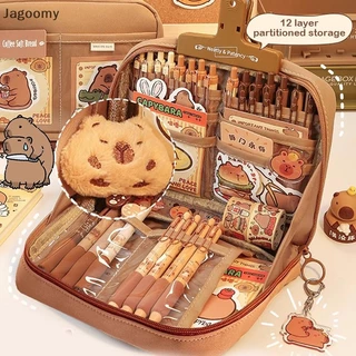 JAG Grande Capacidade Kawaii Capivara Multi Camadas Papelaria Saco Dos Desenhos Animados Bonito Lápis Caso Simples De Co