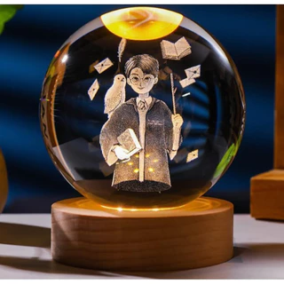 Harry Potter Luminária Abajur de Mesa com Bola de Cristal 3D – com Luz LED Decorativa Bivolt
