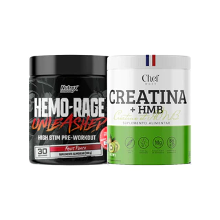 Kit Creatina HMB c/ Vitamina 300g Chef Whey + Pré Treino Ultra Concentrado 180g Nutrex em Oferta na Shopee