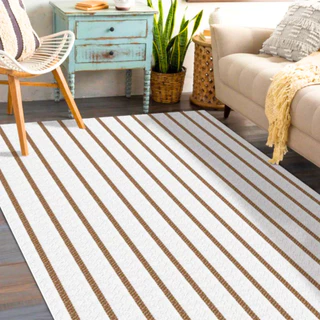 Tapete Mandacaru 1,50m X 2,00m de sala algodão cru caramelo palha decorativo