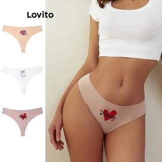 Lovito Calcinha casual em formato de coração para mulheres LNL64121