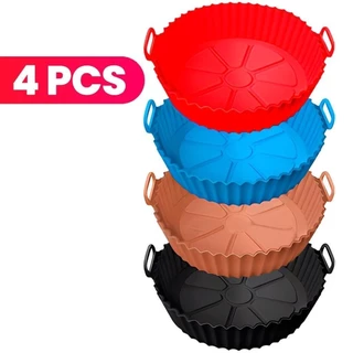 KIT Forma De Silicone Para Air Fryer Forno Microondas Fritadeira Assadeira – Reutilizável Antiaderente Flexível
