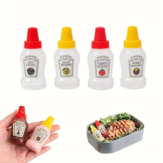 Um Conjunto (Pacote de 4 Peças) Pacote Mini Ketchup Portátil - Muito Adequado para Cozinha, Camping, Escritório e Escola!