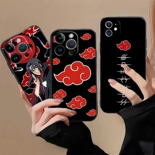 Caixa De Telefone Para Iphone 11 12 13 14 15 Pro Max XR X XS 6 6S 7 8 Plus Celular Anime Naruto Uchiha Sasuke Square Matte Impressão TPU Protetor De Câmera De Silicone Macio