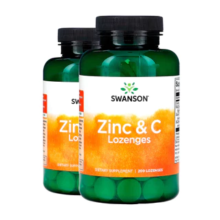 Kit 2x Pastilhas Zinco e Vitamina C Swanson 200 Past Importado/Made in Usa