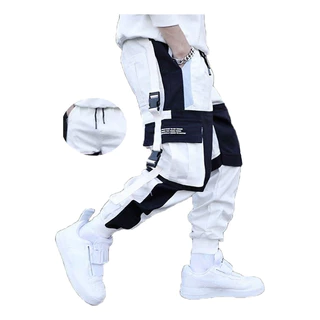 Calças Cargo Casual Harem Joggers Hip Hop Masculina