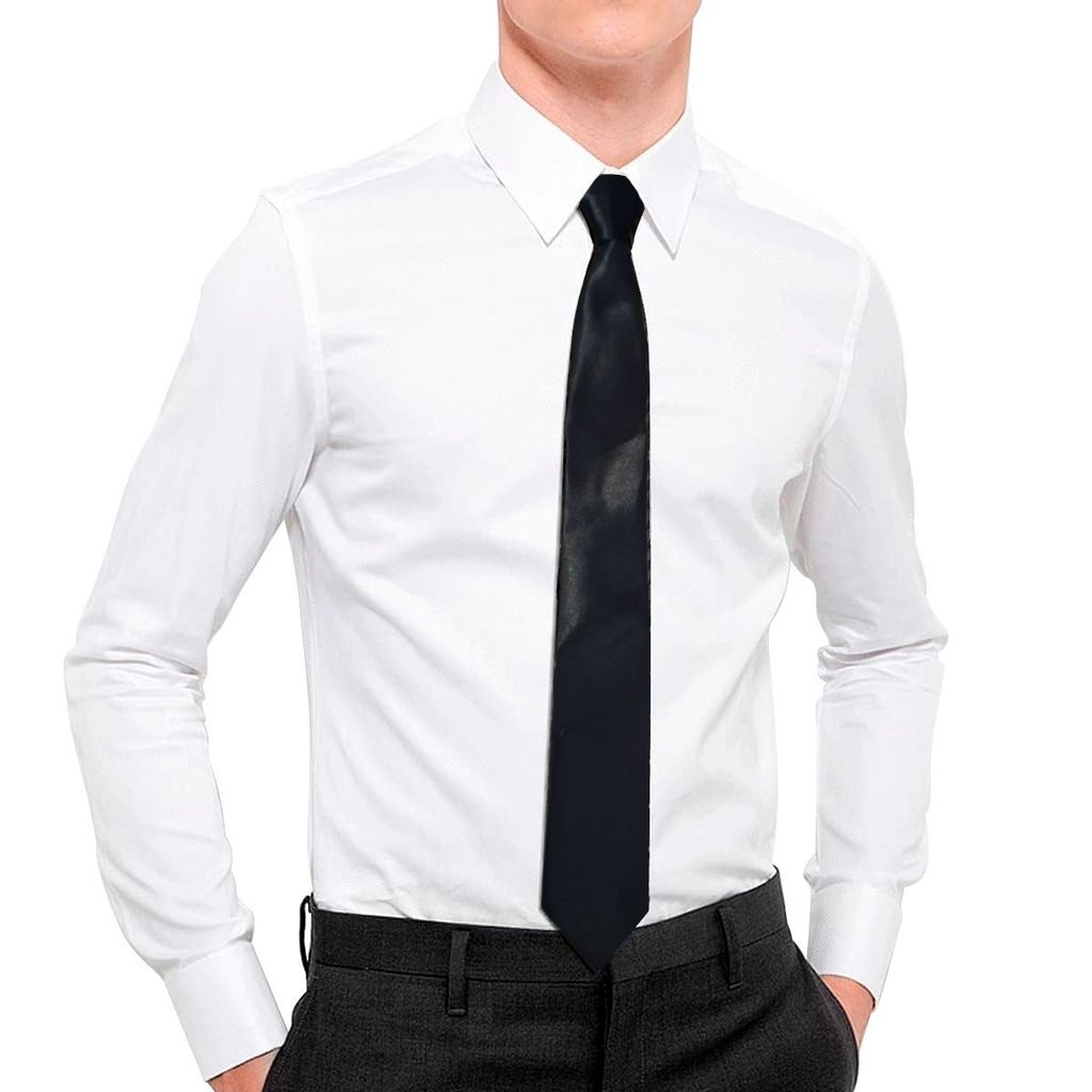 Gravata Slim Casamento Executivo Preto Regulável Zíper