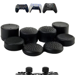 Kit 8 Grip Extensor Protetor Para Controle PS3 PS4 PS5 Xbox Protetor Botão Preto Silicone Analógico