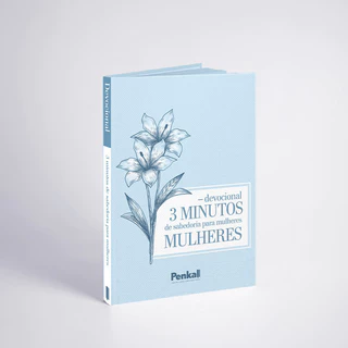 Caderno devocional 3 min de sab p/ mulh flor azulada