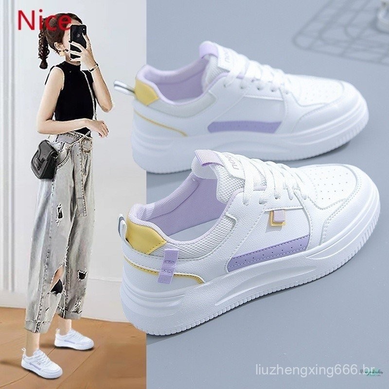 2024 novos sapatos casuais tênis feminino estilo coreano para mulheres ...