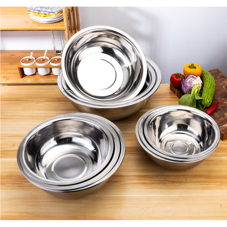 Kit 3 Tigelas profissional inox uso Culinário Restaurante e Domestico 13/17/21 CM Bowl