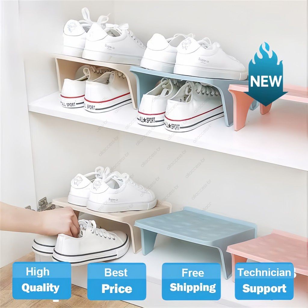 Double Shelf Shoe Rack Cabinets Wardrobe Shoe Storage Organizer ...