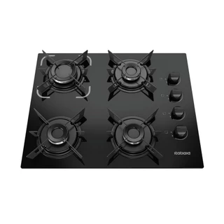 Fogão Cooktop Gás Itatiaia Electra 4 Bocas Preto Mesa de Vidro 127V/220V