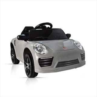 Carrinho Elétrico Infantil 12v Cinza Controle 2em1 Pedal Usb