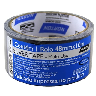 Fita adesiva 48 mm x 10 mt - Silver tape - Norton em Oferta na Shopee