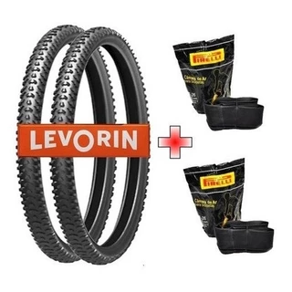 Par de Pneus Levorin Excess Aro 26x1.95 + 2 Câmaras Pirelli