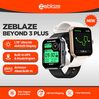 Novo Zeblaze Além De 3 Plus GPS Relógio Inteligente 1.78'Display AMOLED Embutido Amazon Alexa Fazer/Receber Chamadas Telefônicas 3ATM Smartwatch