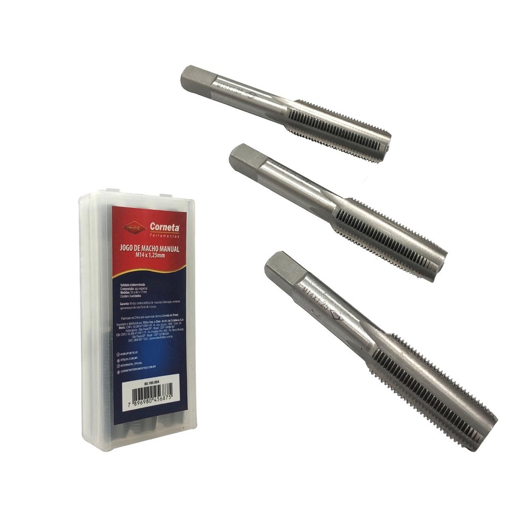 Jogo De Macho Para Fazer Rosca M14 X1.25 mm 3 Peças | Shopee Brasil