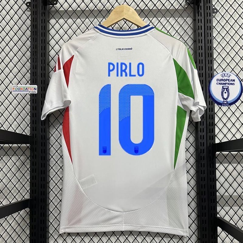 Nova camisa da Seleção Nacional 2024 Itália Fora 10#PIRLO Número de impressão personalizada da camisa de futebol [versão para fãs]