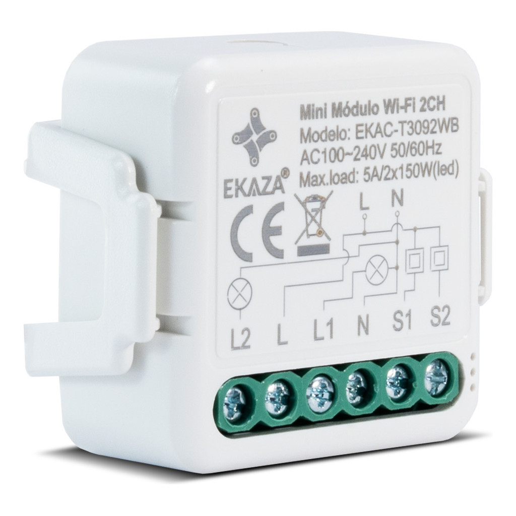 Ekaza Interruptor Mini Módulo Relé Wifi Inteligente Paralero Tuya Smart Life Alexa Google