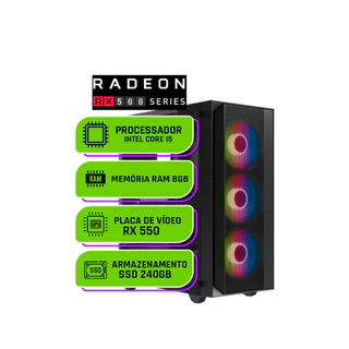 PC Gamer Alligator Shop Intel Core i5 3470, Radeon RX 550 4GB, Memoria 8GB DDR3, SSD 240GB