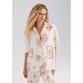 Camisa Feminina Estampada Manga Curta Hering