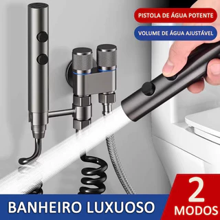 Kit Ducha Higiênica Para Banheiro Duas Saídas De 1/2 Mm Com Registro Conjunto De Pulverizador Registro Chuveirinho