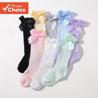 Meias De Laço Sólidas Para Bebês Meninas De 0-3 Anos De Idade Recém-Nascido Lata Longa Overknee High em Oferta na Shopee