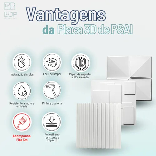 お好きなPVC3点から購入可！ Kit 44 Lindas Placas Pvc 3 D Revestimento Parede (11 M²