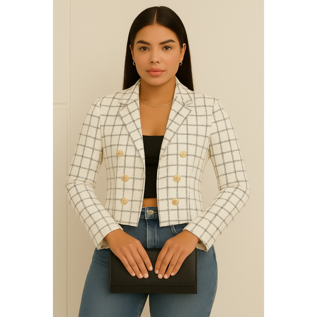 Blazer Curto Basico Feminino Liso com Botão Frontal Social Aberto ...
