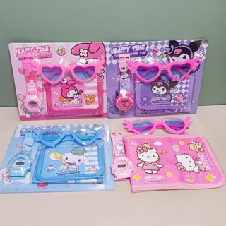 Kegllect 3PCS Kuromi Kids Relógio Digital De Pulso Em Forma De Bolsa De Óculos De Sol Sanrio Para Crianças